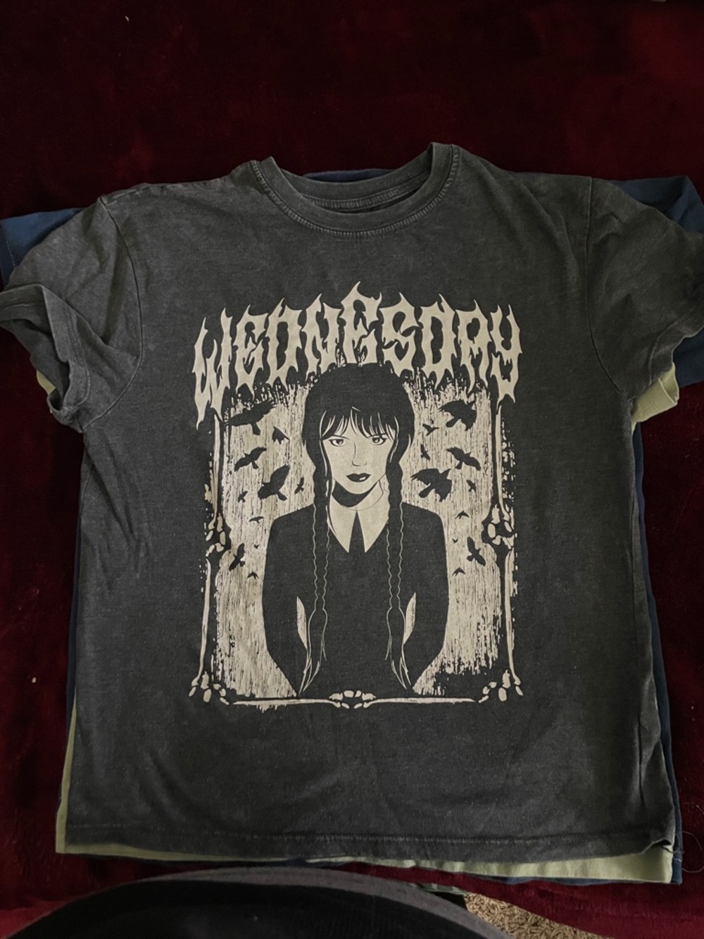 Kids Black 'Wednesday' Graphic Short Sleeve Tee